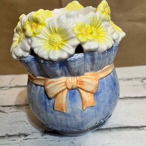 Ceramic Scented Wax Warmer Floral Bundle Tea Light Candle Holder Cottage Core
